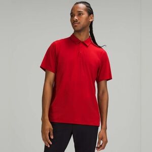 Lululemon Snap Front Performance Short Sleeve Polo Sport Red Size Large